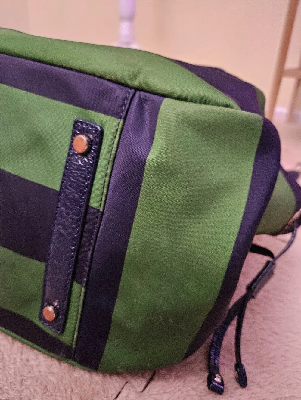 kate spade Green and Navy Jubilee diaper bag Wide Stripe Tote